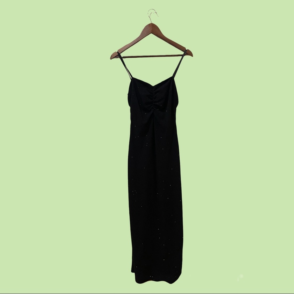 Midnight black sparkle dress Lori Ann